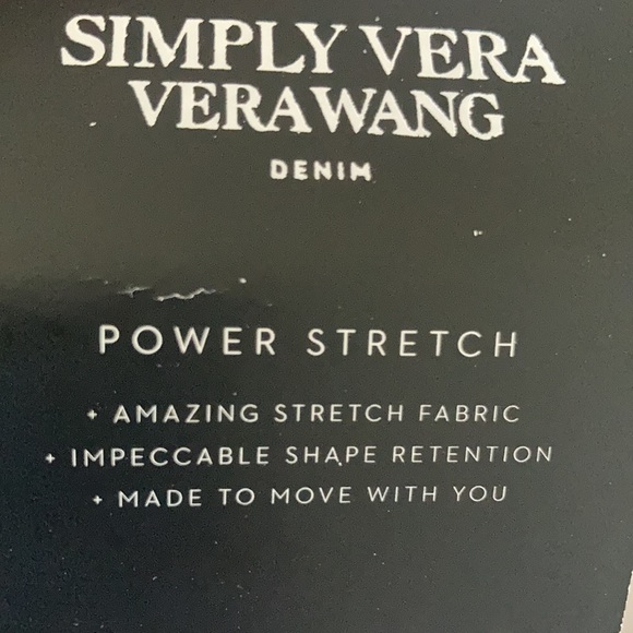 Simply Vera Vera Wang straight jean midrise w  power stretch size 12 - Picture 5 of 17